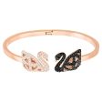 Swarovski Facet Swan Bangle Multi-Colored, Mixed Metal Finish For Cheap