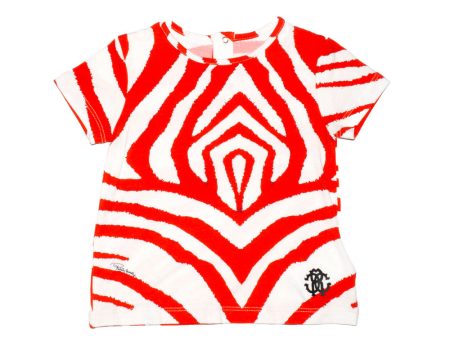 Roberto Cavalli Red And White T-Shirt Discount