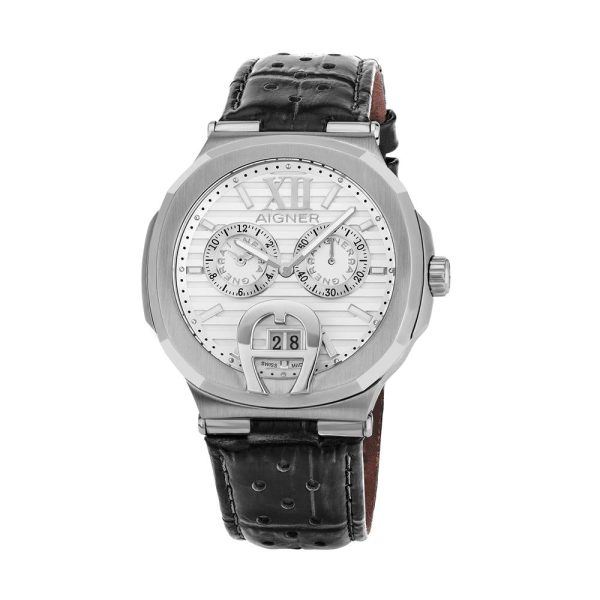 Aigner Taviano Chronograph Men s Watch Stainless Steel Case With White Checkerd Dial Sale