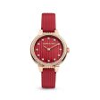 Cerruti Ladies Watch Rose Gold Plated Case With Stones   Red Dial & Red Leather Strap on Sale