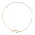 Rebecca Bronze Necklace Gold Color With Pearls For Cheap