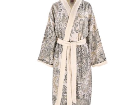 Etro Home Doubled Kimono Bathrobe Extra Large Grey Online Hot Sale