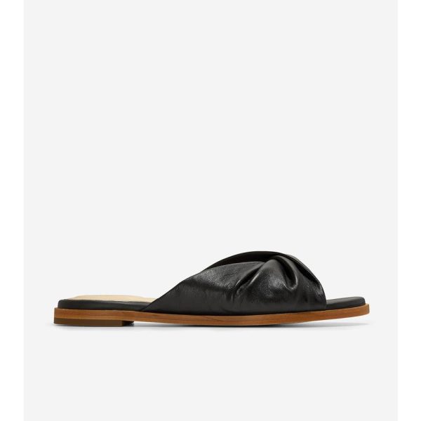 Cole Haan Alyx Slide Sandal Black Leather Hot on Sale