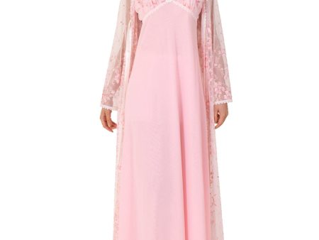 Sally Poppy Night Dress Set Pink Size Medium Pink Online Sale