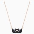 Swarovski Iconic Swan Necklace Black Rose-Gold Tone One Size Fashion