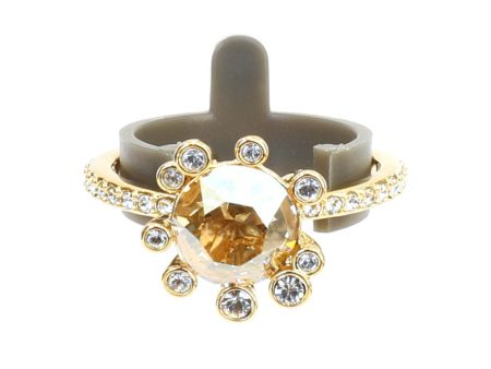 Swarovski Olive Round Ring Gold Tone Size 52 Online Sale