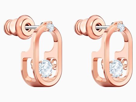 Swarovski Sparkling Dance Pierced Earrings White, Rose-Gold Tone Plated Discount