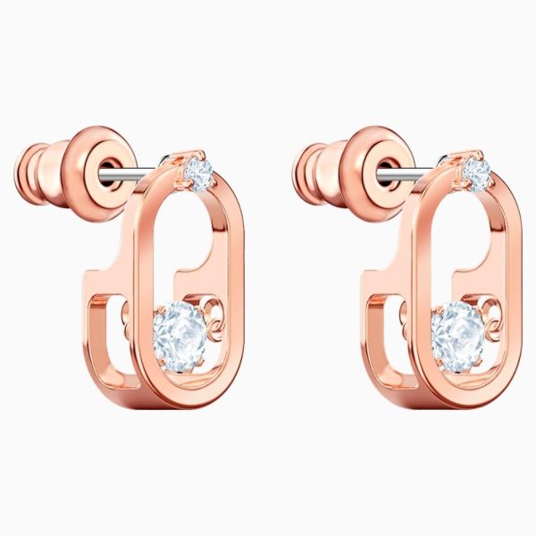 Swarovski Sparkling Dance Pierced Earrings White, Rose-Gold Tone Plated Discount