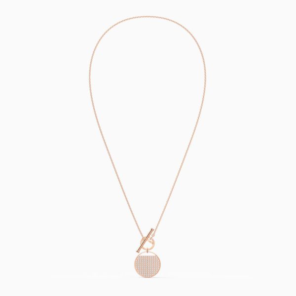 Swarovski Ginger T Bar Necklace White Rose-Gold One Size Discount