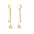 Aigner Erose Gold Plated Bon VoyageÂ With Moon Stud & Flower Charm Design Supply