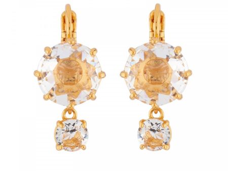 Les Nereides Crystal 2 Round Stones La Diamantine Dormeuses Earrings Sale