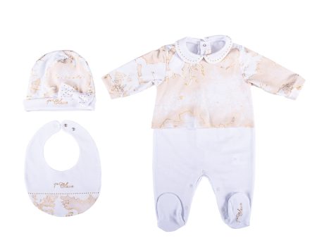 Alviero Martini Geo White & Gold Sleepsuit Set Hot on Sale