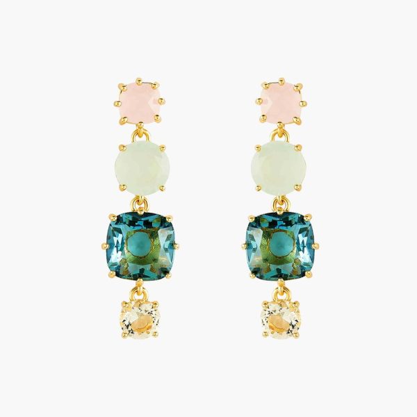 Les Nereides La Diamantine Acqua Azzura 4 Stones Post Earrings For Discount