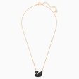 Swarovski Iconic Swan Pendant Black Rose-Gold Tone One Size Supply