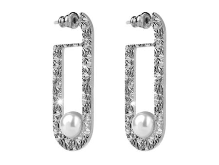 Rebecca Earrings In Bronze Rhodium-Plated Diamonds With Pearl Supply