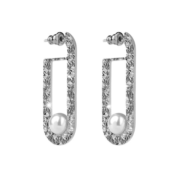 Rebecca Earrings In Bronze Rhodium-Plated Diamonds With Pearl Supply