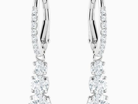 Swarovski Attract Trilogy Round Pierced Earrings White, Rhodium Plated Fashion