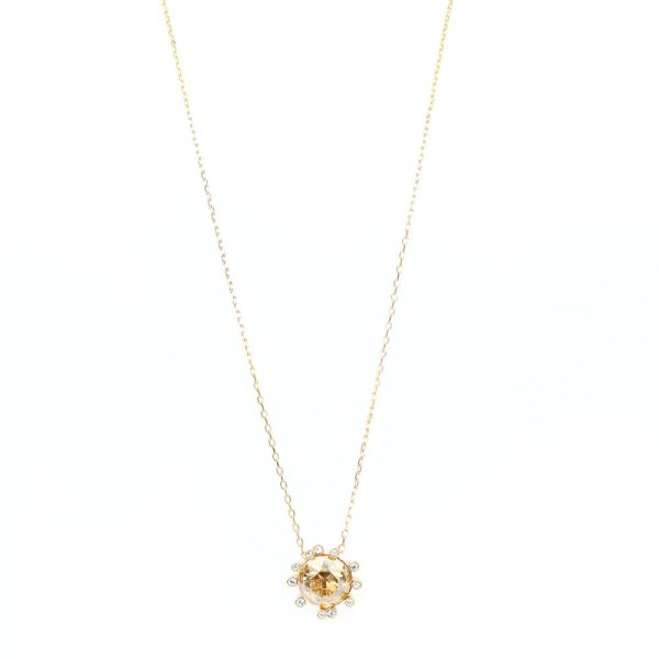 Swarovski Olive Round Pendant Gold Tone Online now