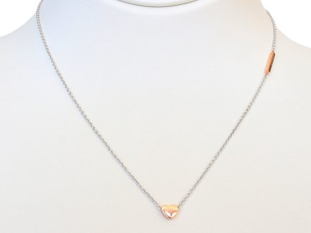 Esprit Necklace Silver ColorÂ Chain With Ip Ip RosegoldÂ Heart Pendant 925 Silver on Sale