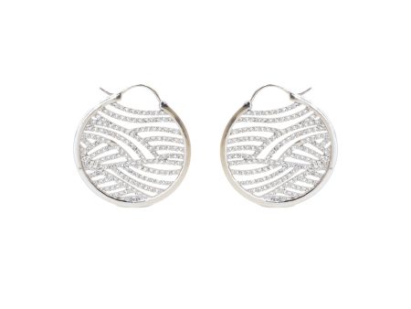 Esprit Earrings Silver Color Round Style With Stone Discount