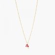 Les Nereides Orchid, Butterfly And Pink Stone Pendant Necklace Online