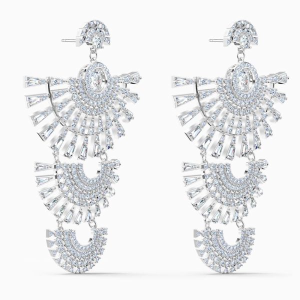 Swarovski Sparkling Dance Dial Up Pierced Earrings White One Size Online now