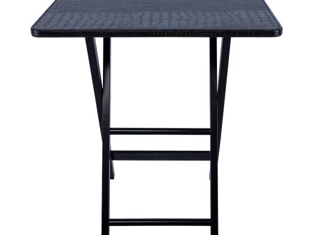 Artisan Square Shape Picnic Table Matt Black Croco Leather Discount