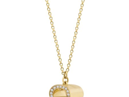 Aigner Necklace Gold Plated With Solid Logo & Heart Pendant Design Supply