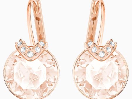 Swarovski Bella V Pierced Earrings Pink, Rose-Gold Tone Plated For Cheap