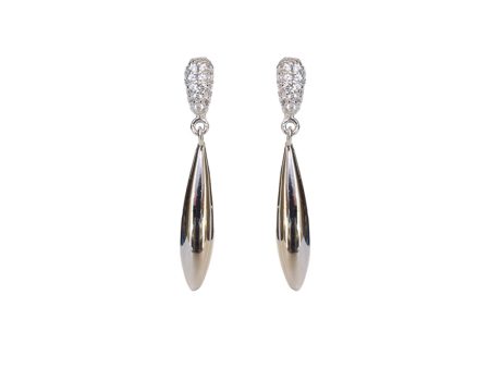 Esprit Earrings Silver Color With Oval Shape Dangling Style &  Stones 925 Silver Discount