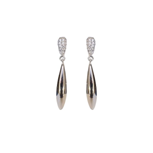 Esprit Earrings Silver Color With Oval Shape Dangling Style &  Stones 925 Silver Discount