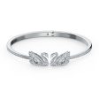 Swarovski Dancing Swan Bangle White, Rhodium Plated Discount