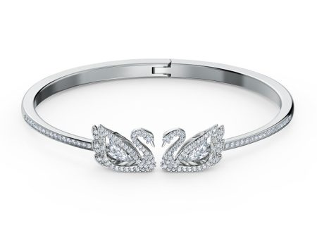 Swarovski Dancing Swan Bangle White, Rhodium Plated Discount