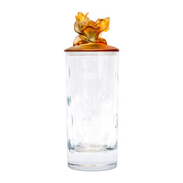 Cristal De Paris Candybox Rose Amber Cover. H 20. 6 Cm Online now