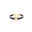 Cerruti Ladies Bracelet With Ip Rosegold Logo & Black Leather Thin Strap Hot on Sale