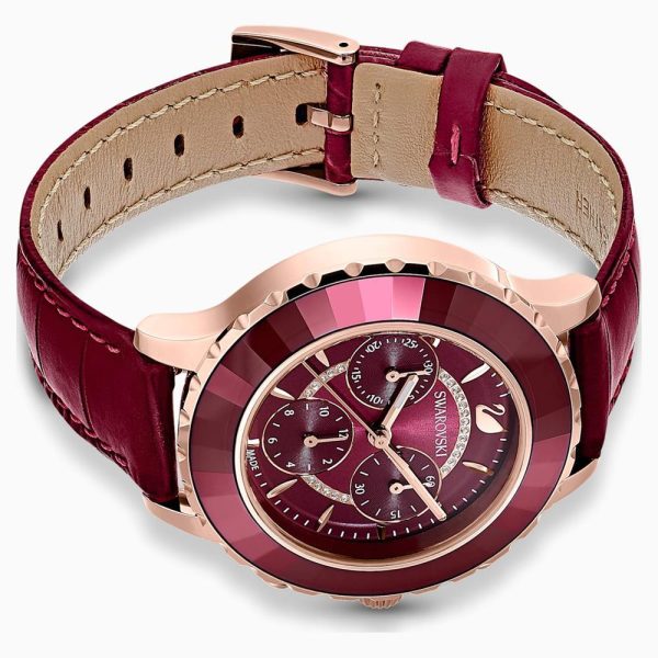 Swarovski Octea Lux Chrono Watch Burgundy One Size Hot on Sale