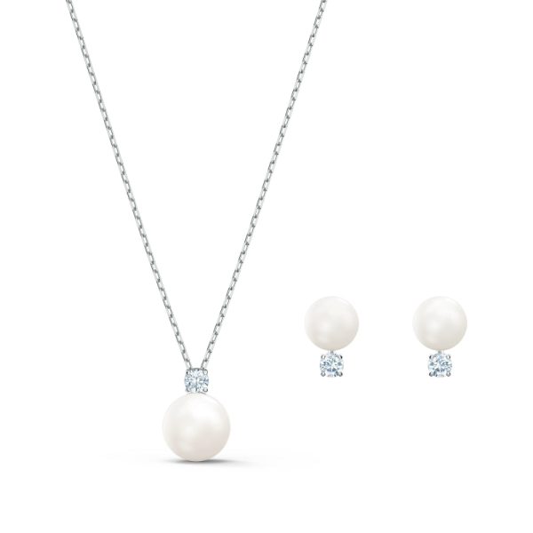 Swarovski Treasure Pearl Set White, Rhodium Plated Online