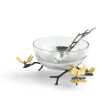 Butterfly Ginkgo Glass Nut Dish With Spoon on Sale