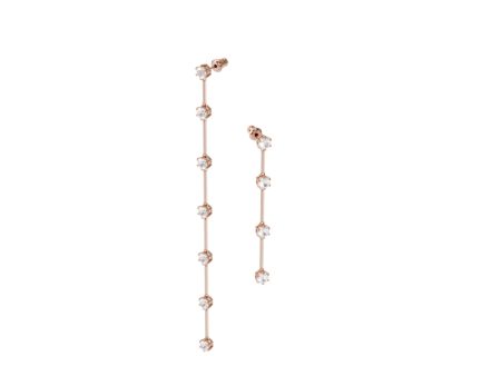 Swarovski Constella Earrings Asymmetrical, White, Rose-Gold Tone Plated Online