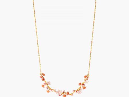 Les Nereides Pink Japanese Cherry Blossom And Golden Branch Statement Necklace Cheap