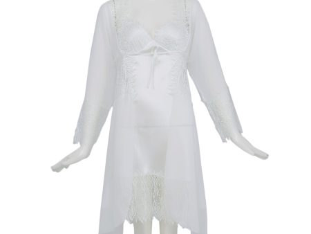 Jeremi Satin Nightdress Set White Online