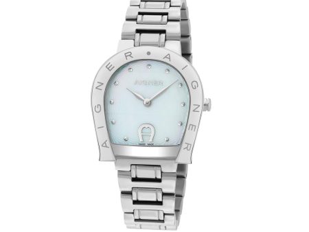 Aigner Rav Ladies Watch Stainless Steel Case With White Mother Of Pearl Dial Fashion