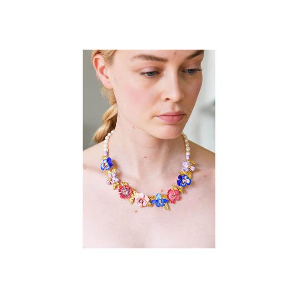 Les Nereides A Thousand Pansies Abd Freshwater Baroque Pearl Collar Necklace Hot on Sale