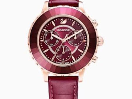 Swarovski Octea Lux Chrono Watch Burgundy One Size Hot on Sale