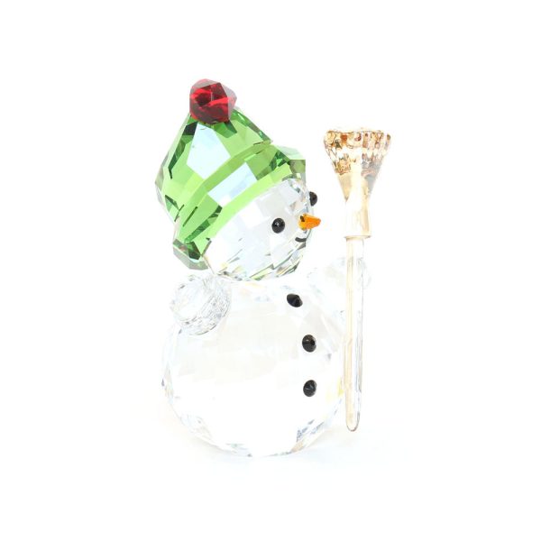 Swarovski Snowman With Broom Stick Figurine White Sale