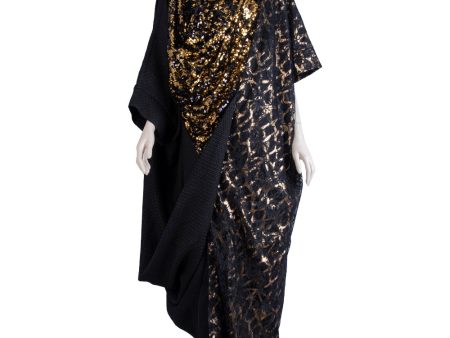 Montaha Black Gold Kaftan One Size Online now