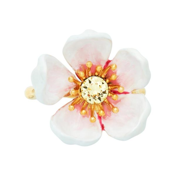 Les Nereides Japanese White Cherry Blossom And Petals Adjustable Ring Online Sale