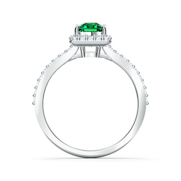 Swarovski Angelic Rectangular Ring Green, Rhodium Plated Online now