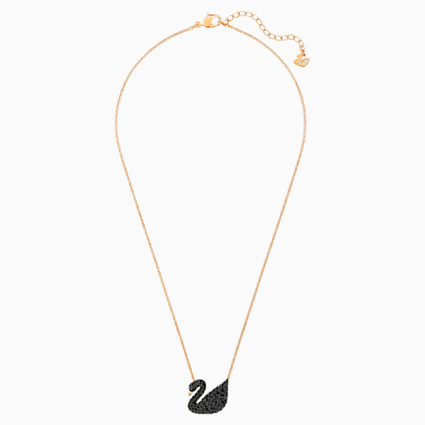 Swarovski Iconic Swan Pendant Black Rose-Gold Tone One Size Supply