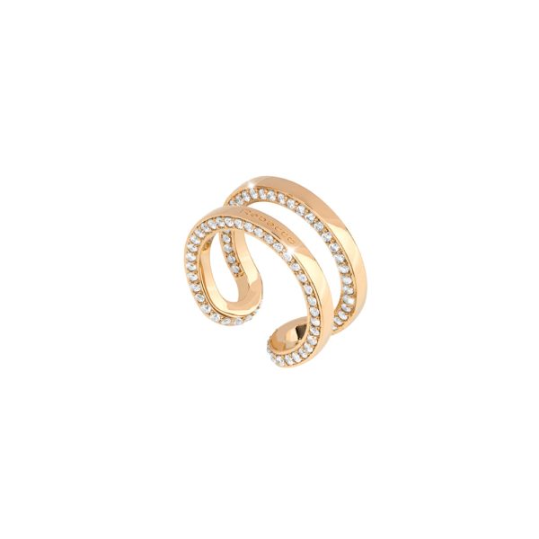 Rebecca Stockholm Ladies Ring Gold Stainless Steel With Zirconia Stones Hot on Sale